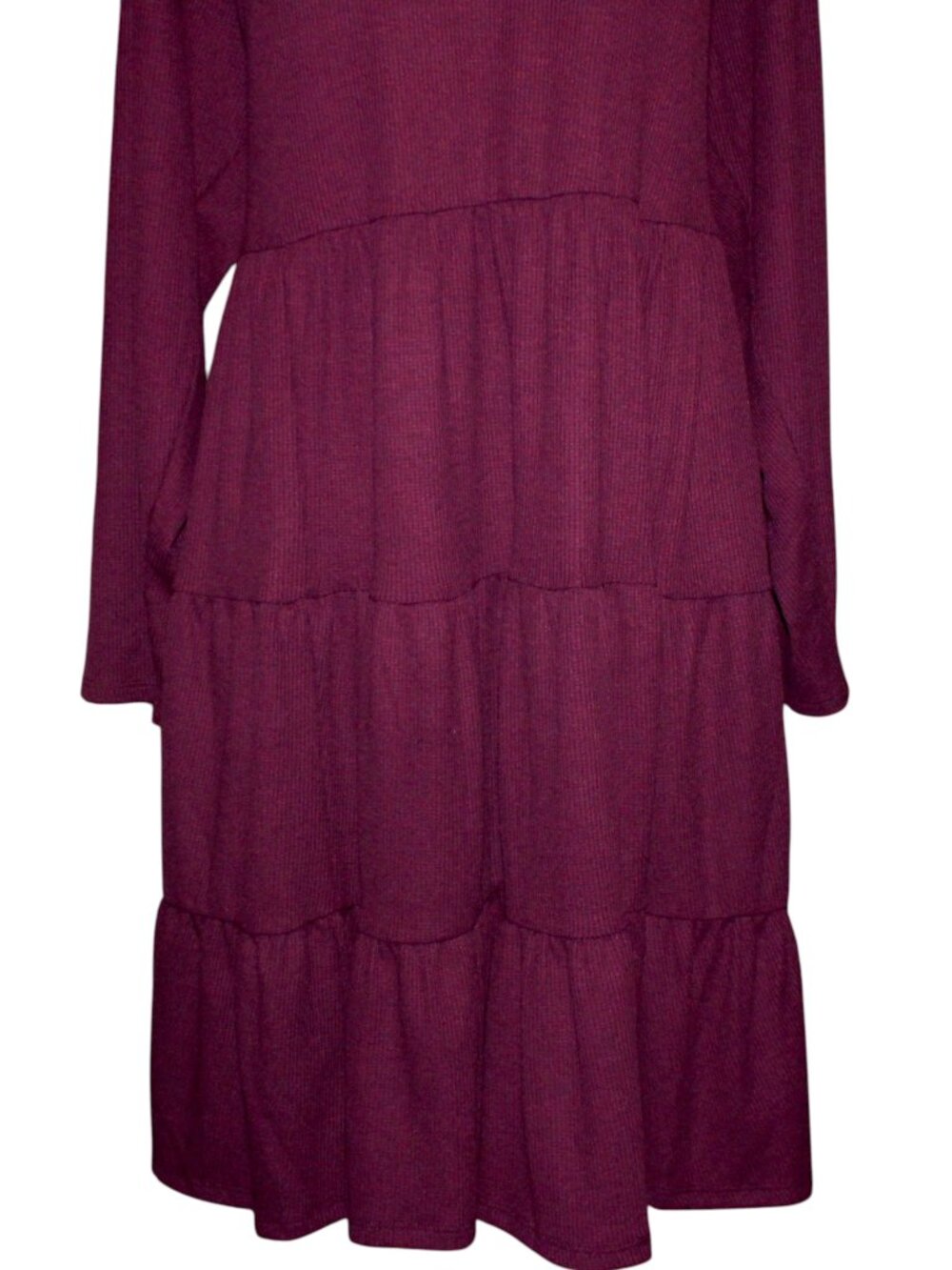 NWT Torrid Potent Purple Tiered Waffle Knit Mini Dress Plus Size 26 Pocket 4X - Picture 4 of 13